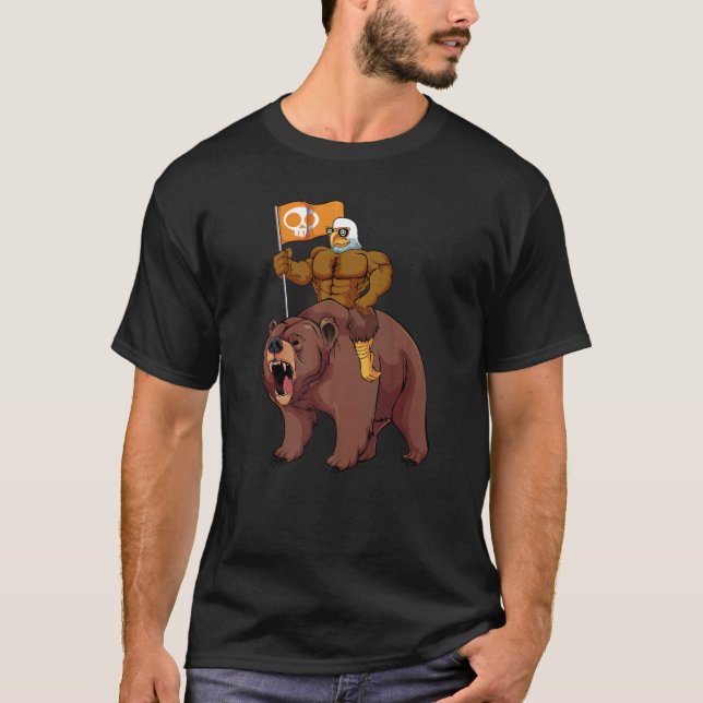 Eagle Riding Bear Lazy Halloween Costume Animal Sk T Shirt (Framsida)