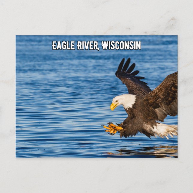 Eagle River Flying Eagle Wisconsin Vykort (Framsida)