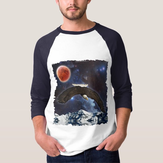 Eagle & Rymden Fantasy Wildlife Shirt T Shirt (Framsida)