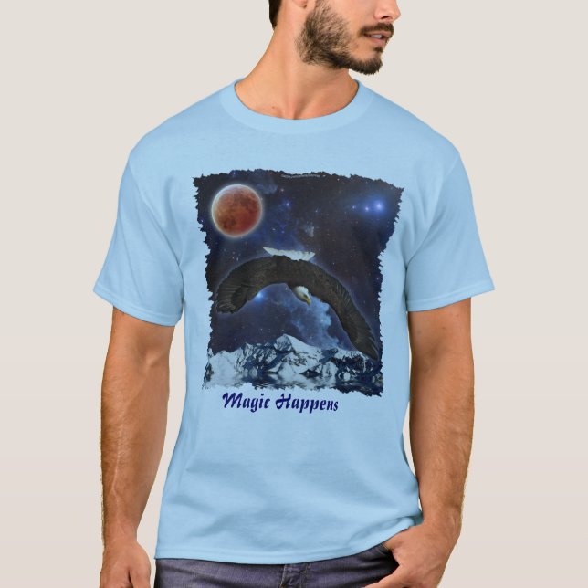Eagle & Rymden Fantasy Wildlife T-Shirt (Framsida)
