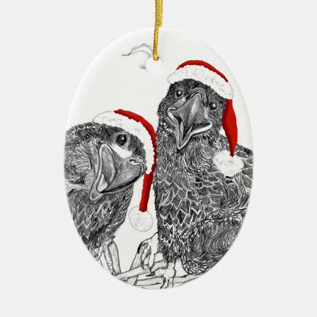 Eagle Santa Ornament E15 +E16 Syskon på Nest (Framsidan)