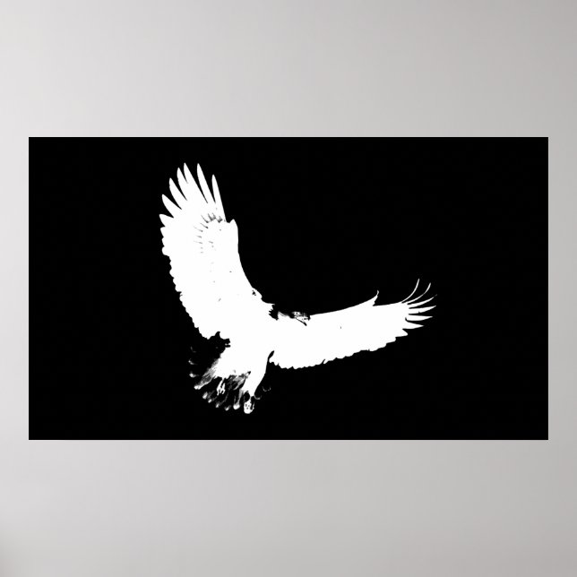 Eagle Silhouette Poster Skriv ut Örn under flygnin (Framsidan)