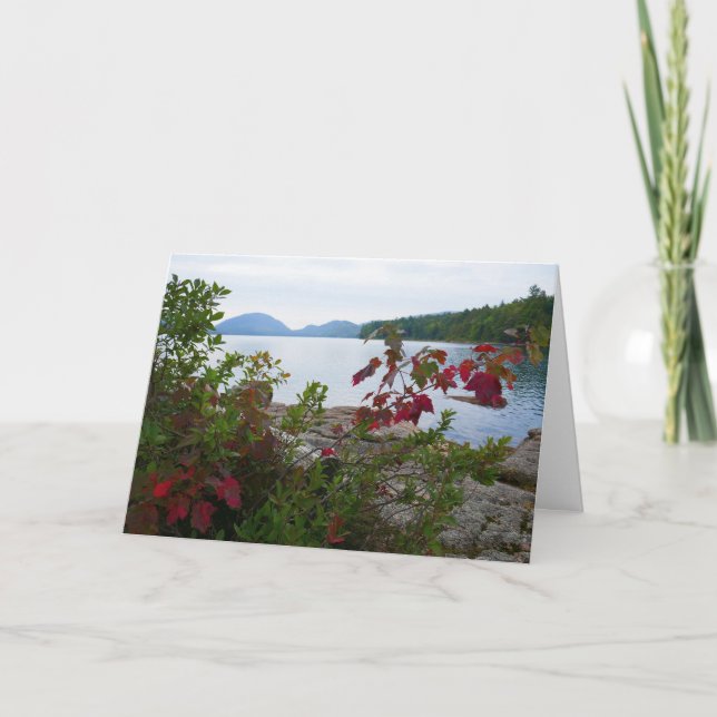 Eagle Sjö och Red Maple Löv II Kort (Framsida)