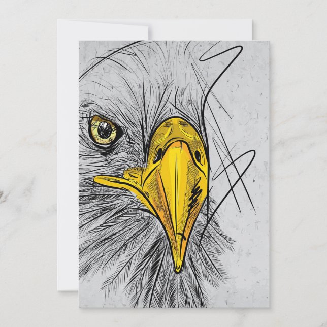 Eagle Sketch Ansikte Wall Art Spara Datumet (Framsida)