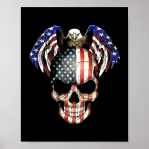 Eagle Skull American Flagga Poster