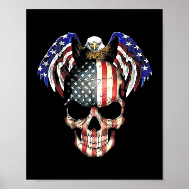 Eagle Skull American Flagga Poster (Framsidan)