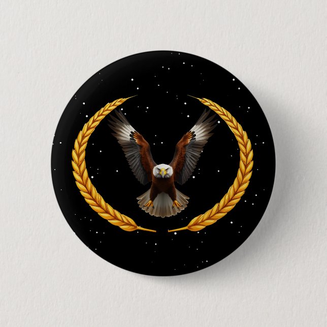 Eagle Soaring | Patriotic Golden Wandan Knapp (Framsida)
