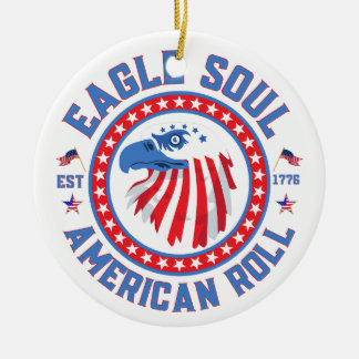 Eagle Soul Amerikansk Roll 4:e Juli Firande Julgransprydnad Keramik