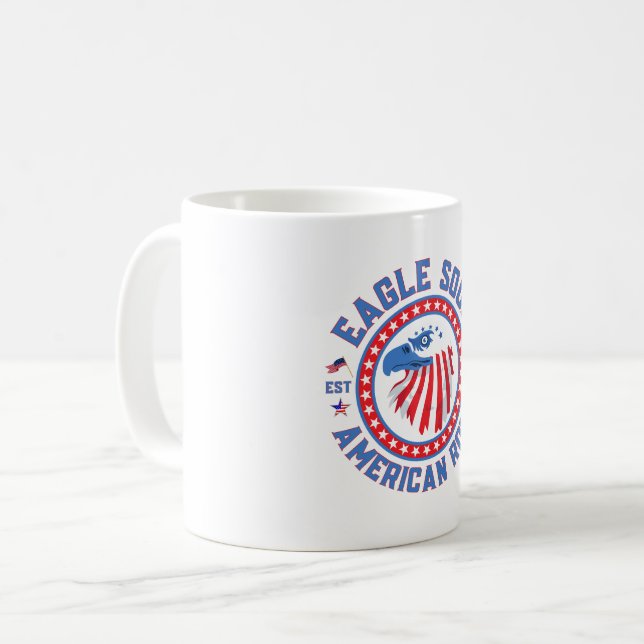 Eagle Soul Amerikansk Roll 4:e Juli Firande Kaffemugg (Framsida vänster)