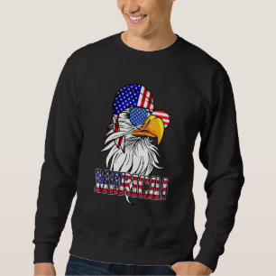 Eagle Sunglasses Bandana US American Flagga 4th of Lång Ärmad Tröja