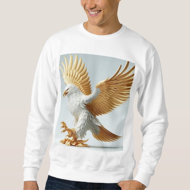 "Eagle Tattoo T-Shirt Design" Lång Ärmad Tröja (Framsida)