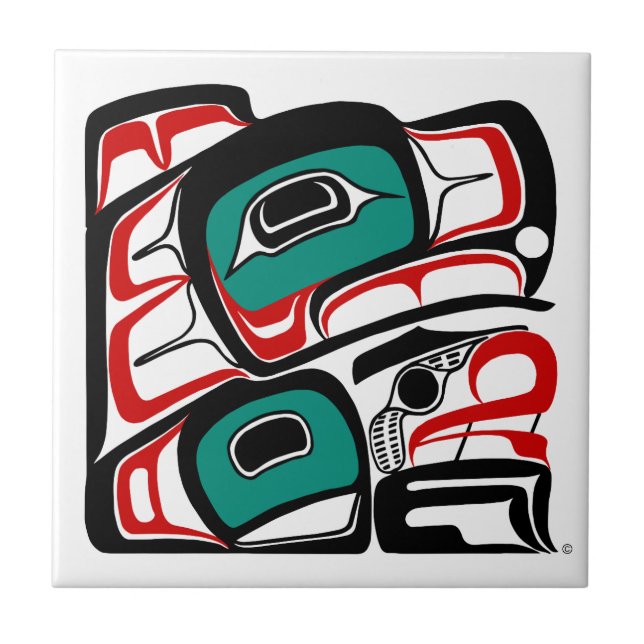 Eagle Tile - NW Kusten Native American Stil Kakelplatta (Framsidan)