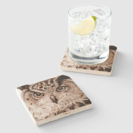 Eagle Uggla bra  art vattenfärg underlägg Sten