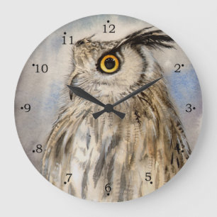 Eagle Uggla Wildlife Art Stor Klocka