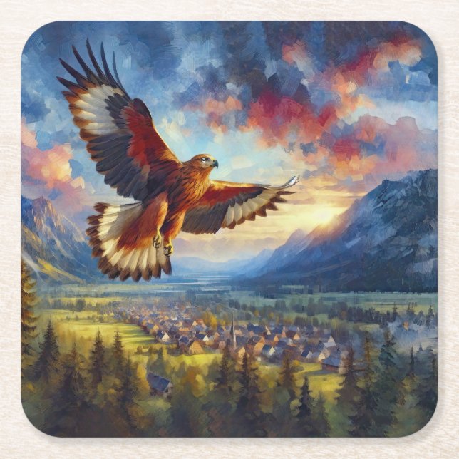 Eagle Underlägg Papper Kvadrat (Framsidan)