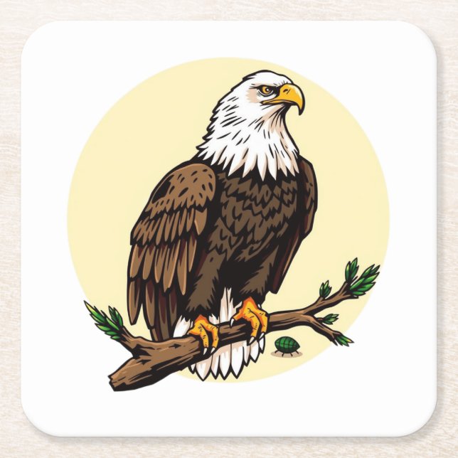 Eagle Underlägg Papper Kvadrat (Framsidan)