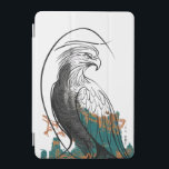 Eagle-"Urban Sentinel" iPad Mini Skydd<br><div class="desc">En berömd svart fågel - som påminner om en örn eller hök - kommer från en abstrakt, en grattskylin i en stad. Fjädrarna är finfördelade i gråskala, med skuggor som bläck som droppar in i ett sammanhang av texturerad teal och bränd orange arkitektur. Konstruktionen slår ihop gatukonsten i städerna med...</div>