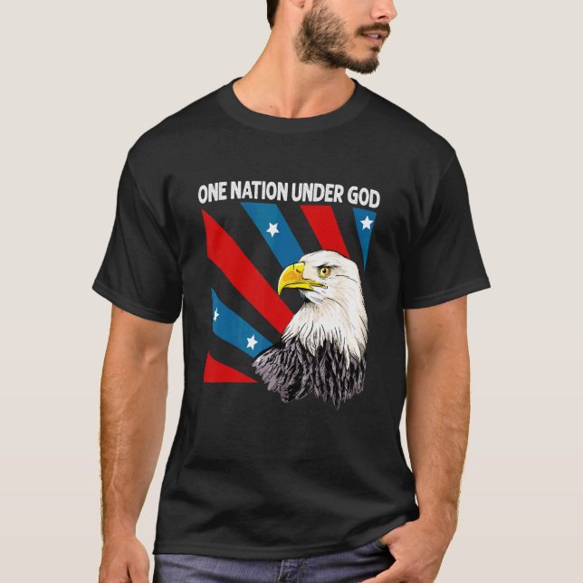 Eagle USA Christian Patriot America One Nation Und T Shirt (Framsida)
