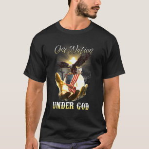 Eagle USA Christian Patriot One Nation under Gud T Shirt