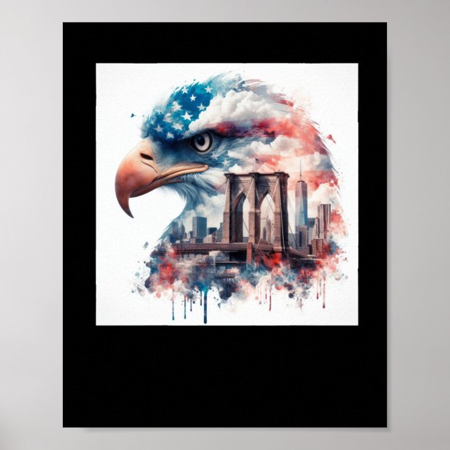Eagle Usa Sticker Poster (Framsidan)