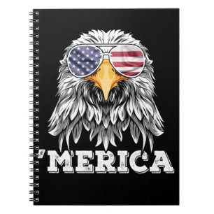 Eagle USA Sunglasses 4:e juli American Flagga Anteckningsbok
