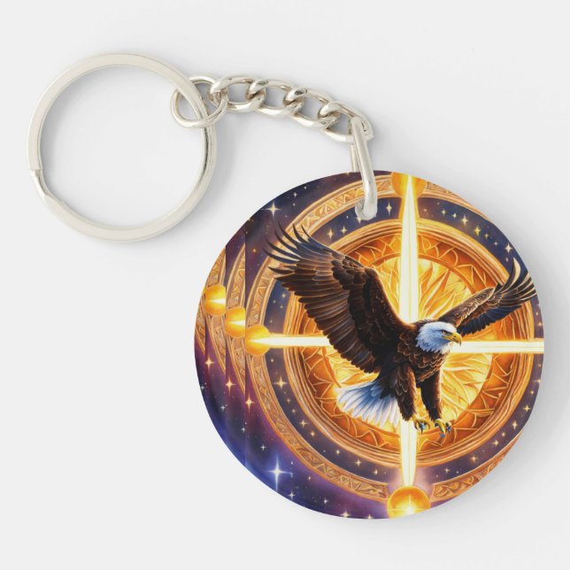 Eagle-utskriven vacker nyckelkedja (Framsidan)