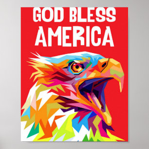 Eagle Välsigna dig America Poster