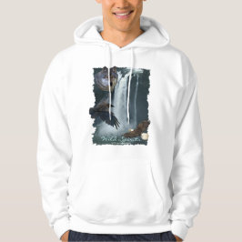 Eagle, Varg, Raven & Falls Nature Scene Hoodie