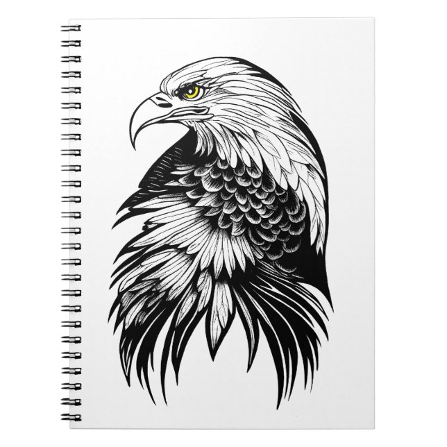 Eagle Vild Animal Nature Illustration Art Tattoo Anteckningsbok (Framsidan)