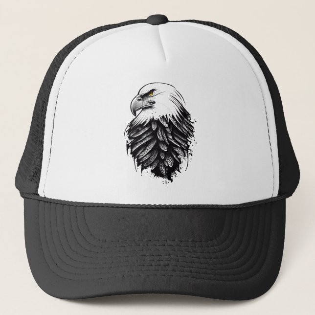 Eagle Vild Animal Nature Illustration Art Tattoo Keps (Framsida)