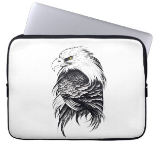 Eagle Vild Animal Nature Illustration Art Tattoo Laptop Fodral