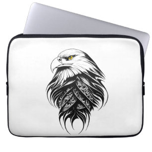 Eagle Vild Animal Nature Illustration Art Tattoo Laptop Fodral
