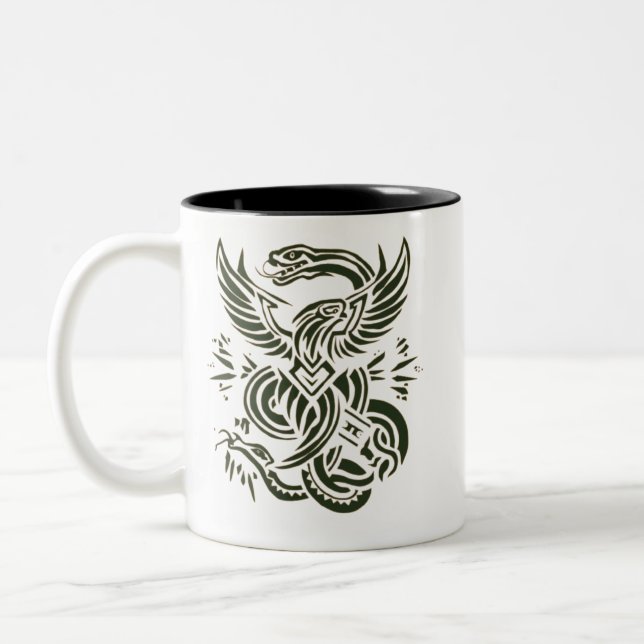 "Eagle vs Snake Design Mugg" #mugg Två-Tonad Mugg (Vänster)