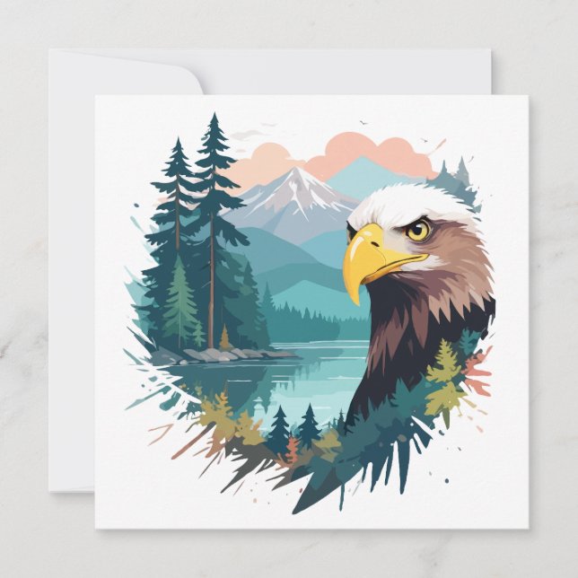 Eagle Wildlife Animal Nature utomhus Wilderness Kort (Framsida)