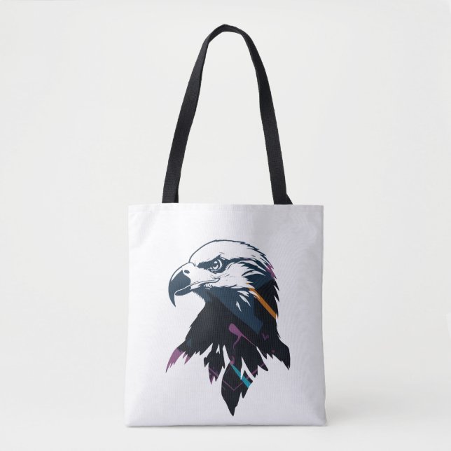 Eagle Wildlife Nature Illustration Silhouette Fly Tygkasse (Framsida)