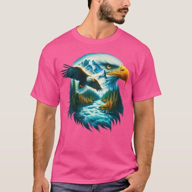 Eagle Wildlife som upplever naturen utomhus i berg T Shirt (Framsida)