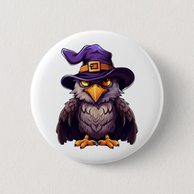 Eagle Witch Hat Funny Halloween Costume för barn Knapp (Framsida)