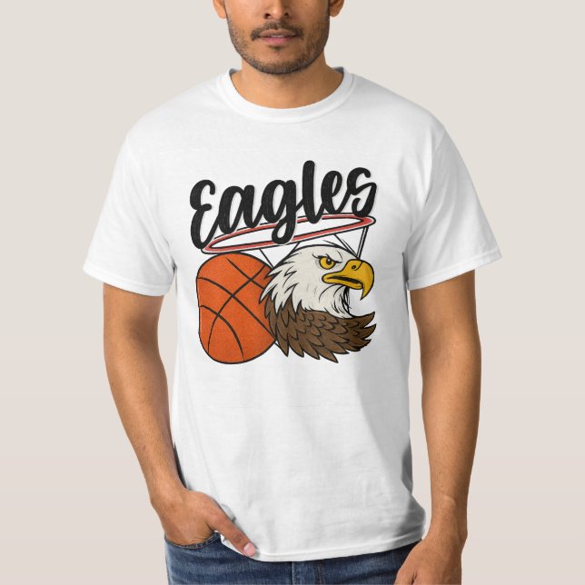 Eagles Basketball Mascot Design - Bold Sports T T Shirt (Framsida)