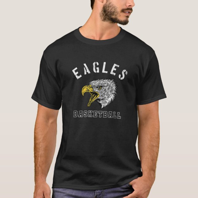 Eagles Basketball School Spirit Team Mascot Game N T Shirt (Framsida)