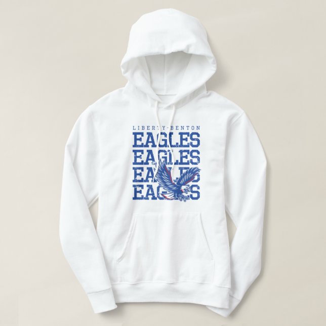 Eagles Distressed LB, GraphicLoveShop Hoodie (Design framsida)