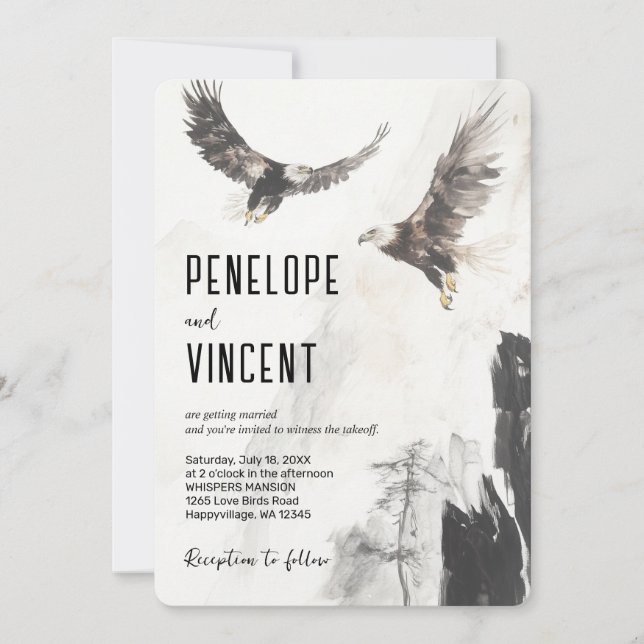 Eagles Flight 2 - vattenfärgsdel Inbjudningar (Framsida)