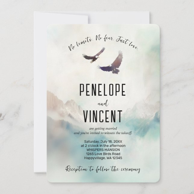 Eagles Flight water color art Inbjudningar (Framsida)