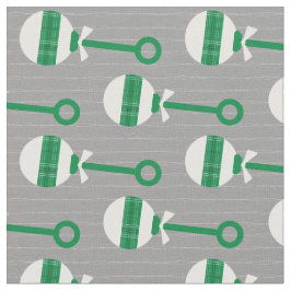 Eagles Grönt Plade Baby Rattle på Grått Tyg