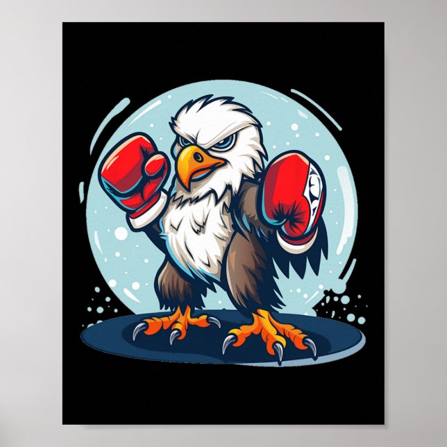 Eagles kamp med boxningshandskar för en Coola ut Poster (Framsidan)