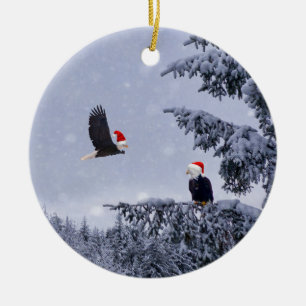 Eagles med jultomtens prydnadsföremål julgransprydnad keramik