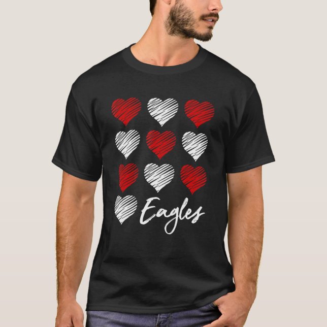 Eagles Pride Team School Spirit Sport Group Matchi T Shirt (Framsida)