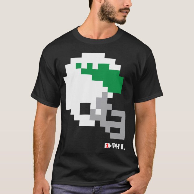 Eagles Retro Tecmo Bowl Helmet T Shirt (Framsida)