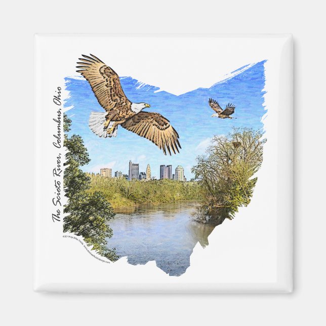 Eagles Scioto River Columbus Ohio Magnet (Framsidan)