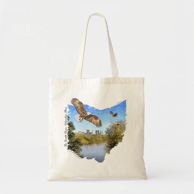 Eagles Scioto River Columbus Ohio Tote Bag Tygkasse (Framsidan)