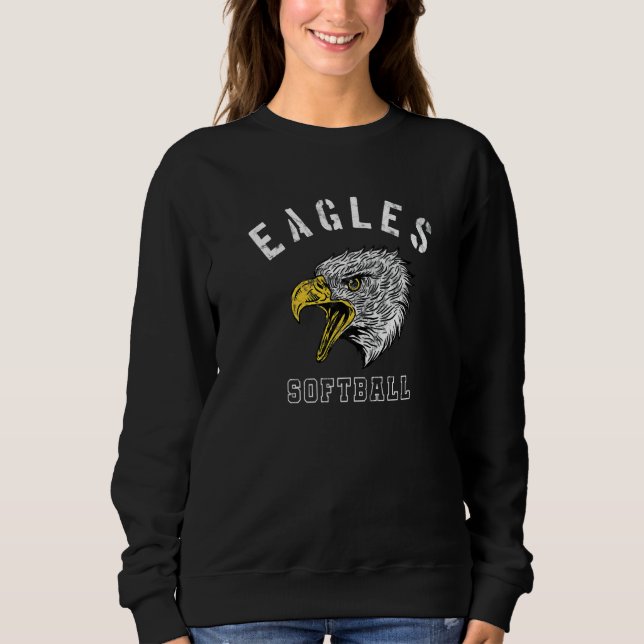 Eagles Softball School Spirit Team Mascot Game Nig T Shirt (Framsida)
